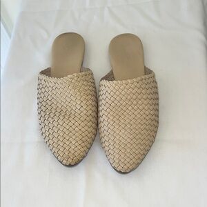 Women's Beige Woven Slip-On Shoes